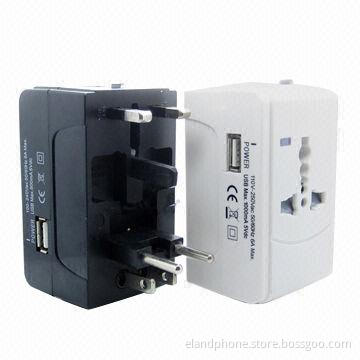 Universal Travel Adapter with Rated Voltage of 100 to 240V, Can be Used in Over 150 Countries